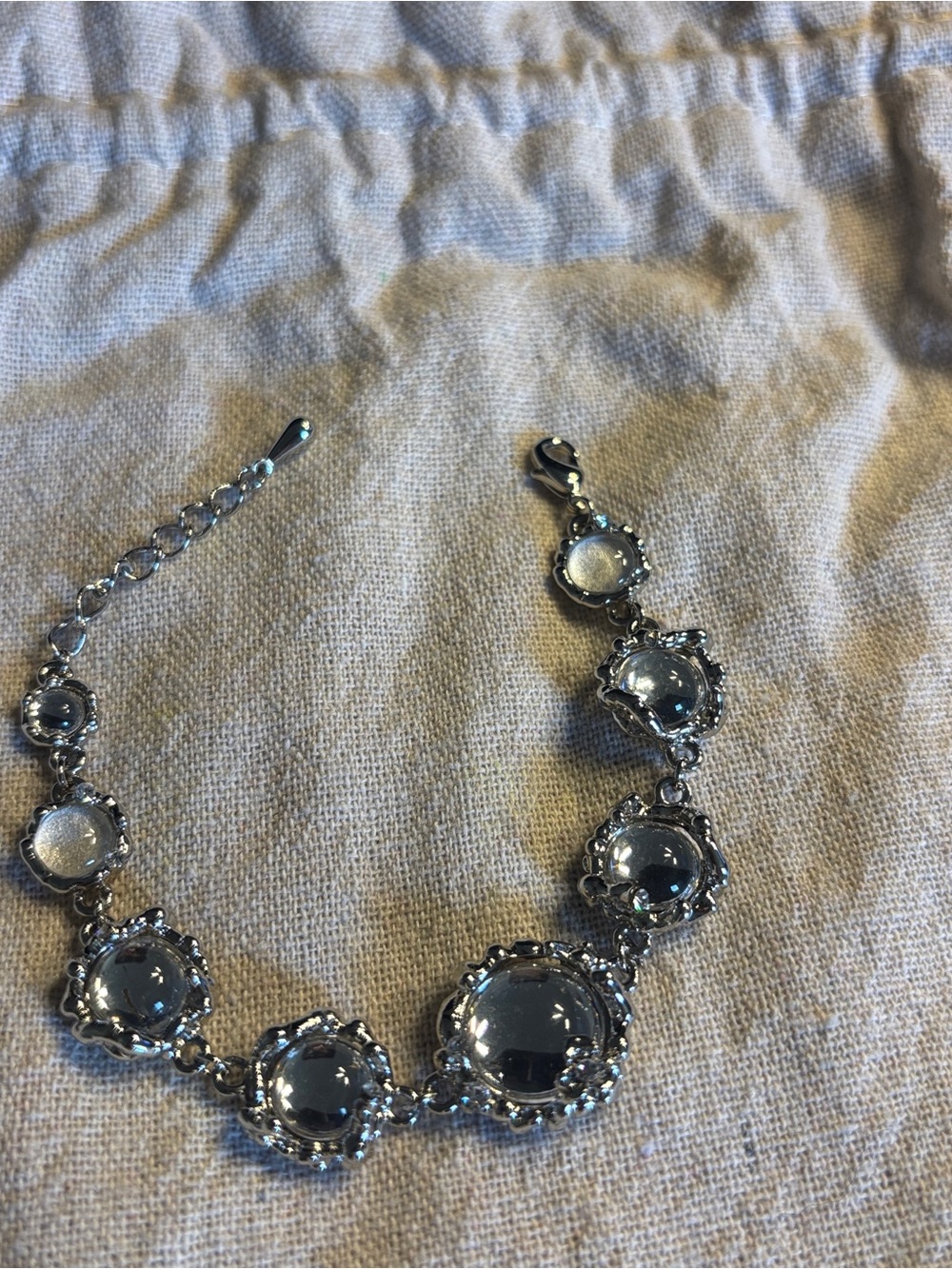 Silver-Tone Clear Crystal Link Bracelet - Women Jewelry